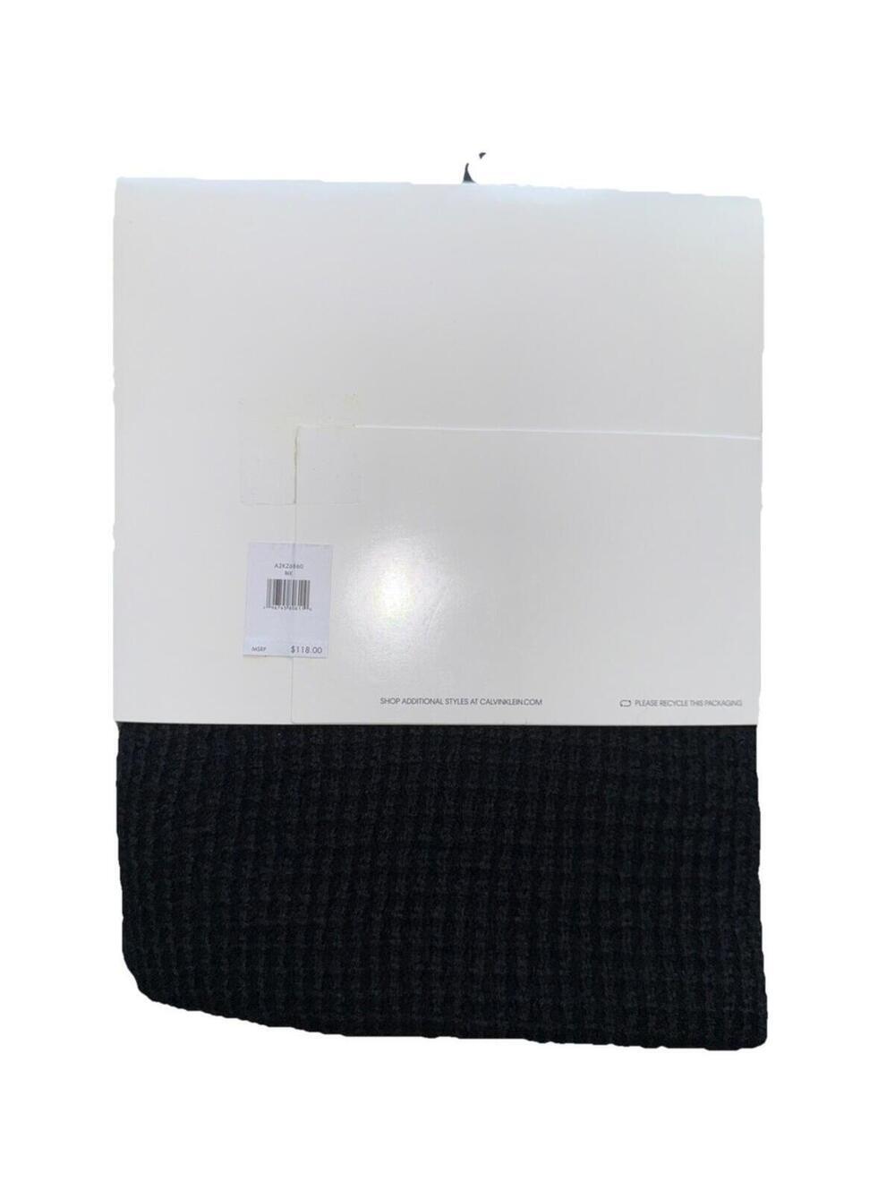 NEW WOMAN'S CALVIN KLEIN HAT SCARF TOUCH GLOVES SET WAFFLE BLACK MSRP $118 - Picture 2 of 2
